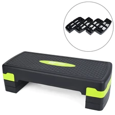 Степ - платформа MS 0533-5 черно-зеленая трехступенчатая